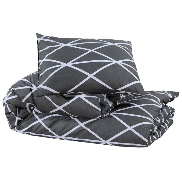 Conjunto de capa de edredão 260x240 cm algodão cinzento - Image 3