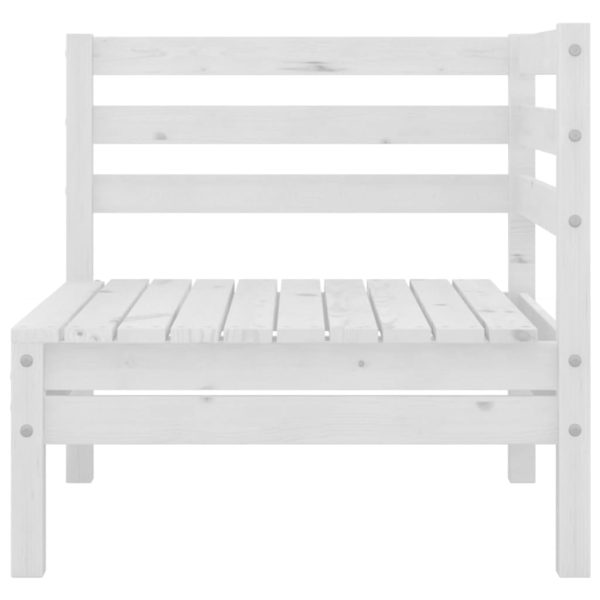 Sofá de canto para jardim madeira de pinho maciça branco - Image 2