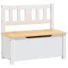 Banco de arrumação infantil 60x30x55 cm MDF branco e bege - Image 2