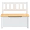 Banco de arrumação infantil 60x30x55 cm MDF branco e bege - Image 3