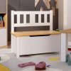 Banco de arrumação infantil 60x30x55 cm MDF branco e bege