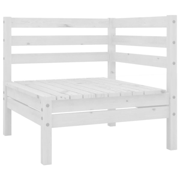 4 pcs conjunto lounge de jardim pinho maciço branco - Image 3
