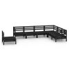 7 pcs conjunto lounge de jardim pinho maciço preto - Image 2