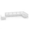 8 pcs conjunto lounge de jardim pinho maciço branco - Image 2