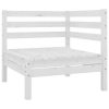 8 pcs conjunto lounge de jardim pinho maciço branco - Image 3