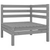 13 pcs conjunto lounge de jardim pinho maciço cinza - Image 3