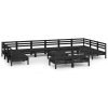 13 pcs conjunto lounge de jardim pinho maciço preto - Image 2