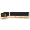6 pcs conj. lounge jardim c/ almofadões antracite pinho maciço