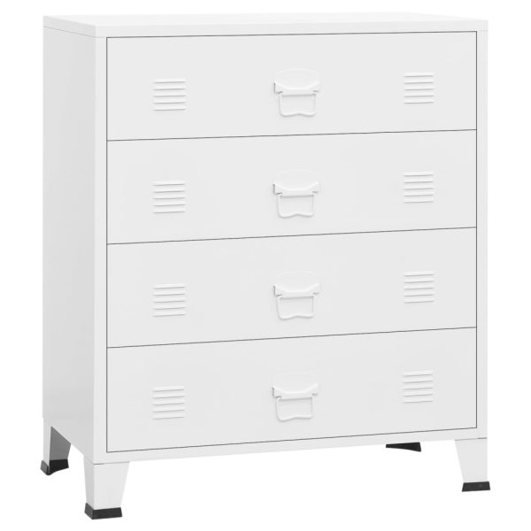 Cómoda industrial 78x40x93 cm metal branco - Image 2