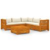 6 pcs conjunto lounge de jardim c/ almofadões acácia maciça - Image 2