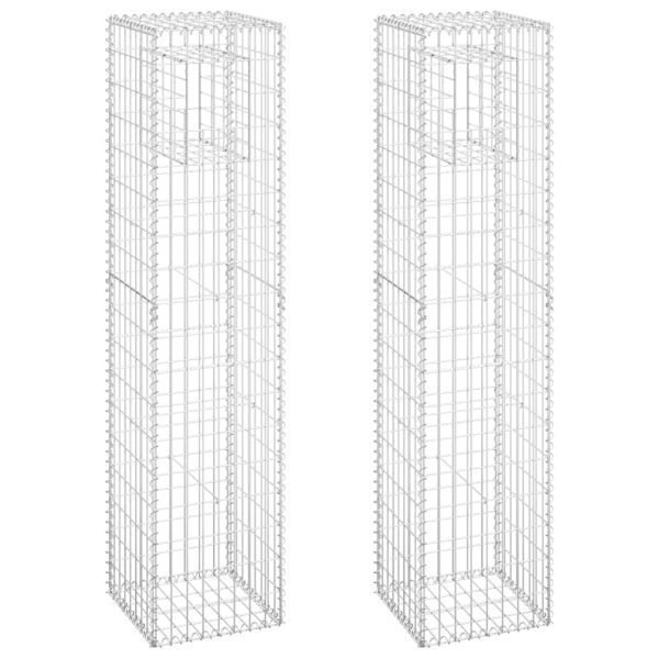 Postes/cestos gabião 2 pcs 40x40x180 cm ferro - Image 2