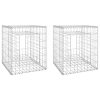 Postes/cestos gabião 2 pcs 50x50x60 cm ferro - Image 2