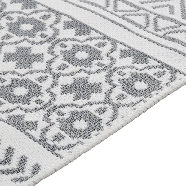 Tapete 160x230 cm algodão cinzento e branco - Image 3
