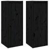 Armários de parede 2 pcs 30x30x80 cm pinho maciço preto - Image 2