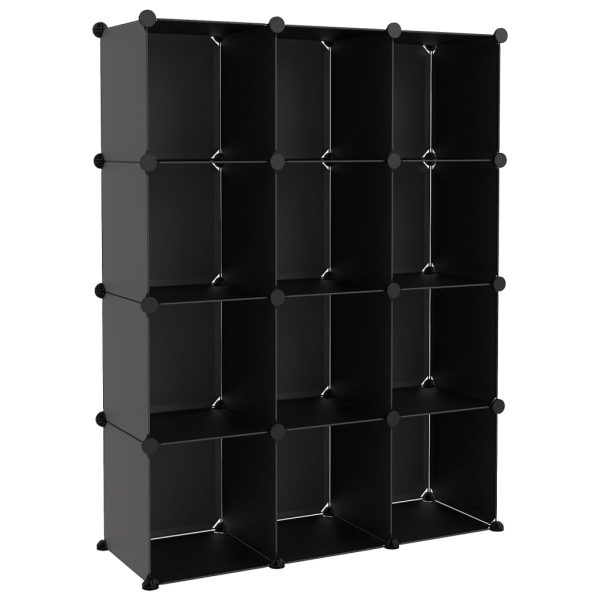 Organizador de arrumação com 12 cubos PP preto - Image 2