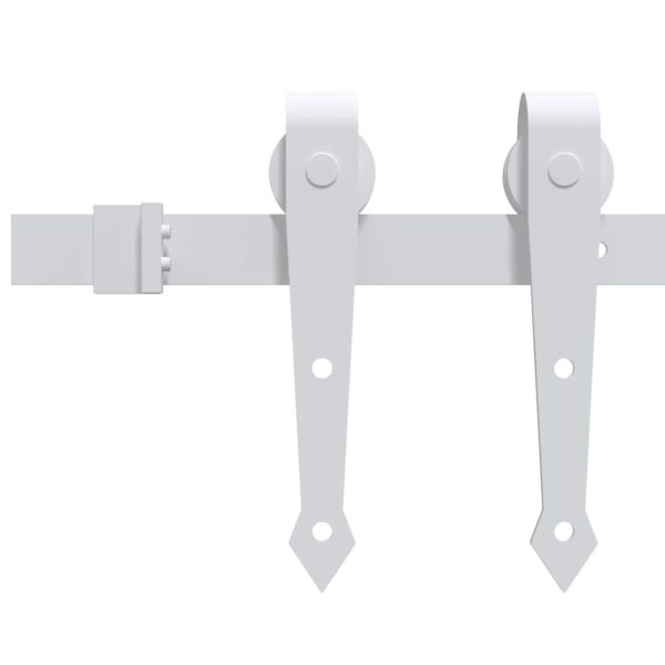 Kit de ferragens para porta deslizante 200 cm aço branco - Image 3