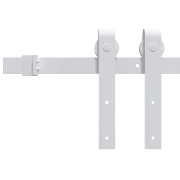 Kit de ferragens para porta deslizante 200 cm aço branco - Image 3