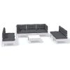 8 pcs conjunto lounge de jardim c/ almofadões pinho maciço - Image 2