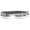 12 pcs conj. lounge de jardim c/ almofadões pinho maciço branco - Image 2