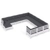 12 pcs conjunto lounge de jardim c/ almofadões pinho branco - Image 2