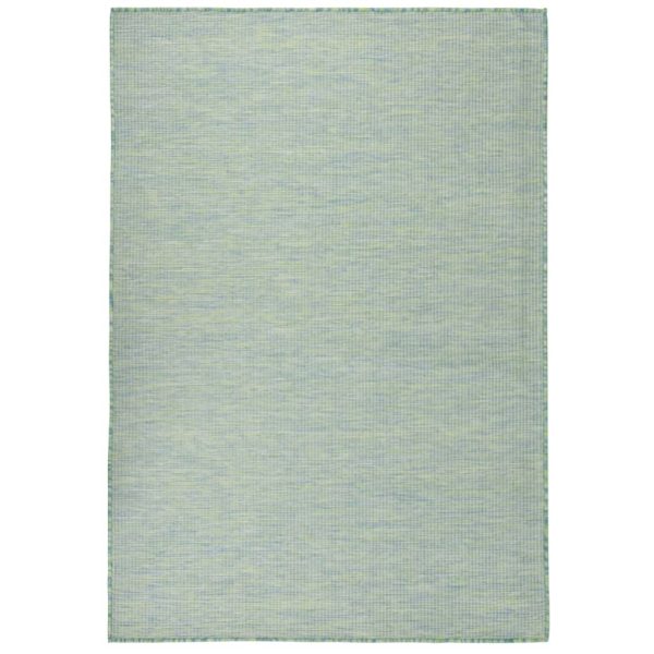 Tapete de tecido plano para exterior 160x230 cm turquesa
