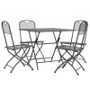 5 pcs conj. de jantar p/ jardim malha metal expandido antracite - Image 3