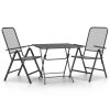 3 pcs conj. de jantar p/ jardim malha metal expandido antracite - Image 2