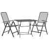 3 pcs conj. de jantar p/ jardim malha metal expandido antracite - Image 3