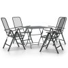 5 pcs conj. de jantar p/ jardim malha metal expandido antracite - Image 2