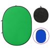 Tela fundo de estúdio oval 2-em-1 200x150 cm verde e azul