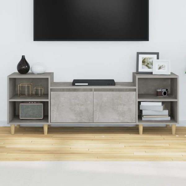 Móvel de TV 160x35x55 cm derivados de madeira cinzento cimento - Image 3