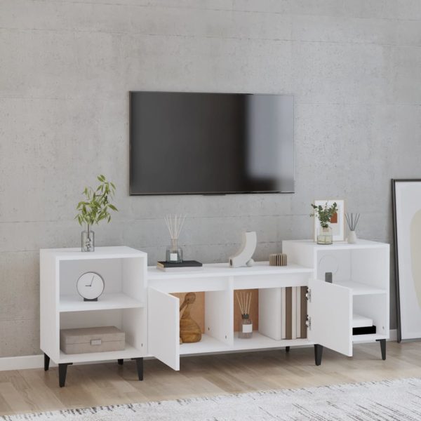 Móvel p/ TV 160x35x55 cm derivados de madeira branco - Image 3