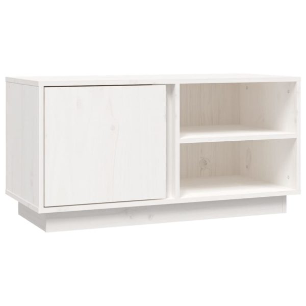 Móvel de TV 80x35x40,5 cm madeira de pinho maciça branco - Image 2