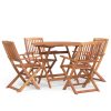 Conjunto de jantar p/ jardim 5 pcs madeira de acácia maciça - Image 2