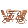 Conjunto de jantar p/ jardim 5 pcs madeira de acácia maciça - Image 3