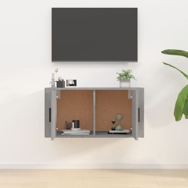 Móvel de TV de parede 80x34,5x40 cm cinzento sonoma - Image 3