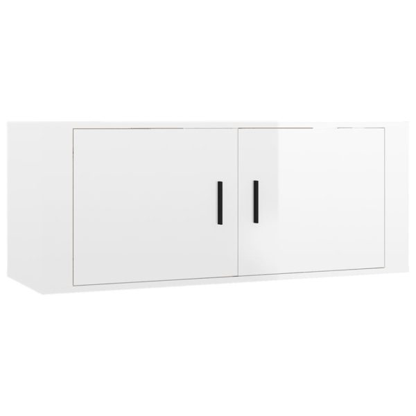 Móvel de TV de parede 100x34,5x40 cm branco brilhante - Image 2