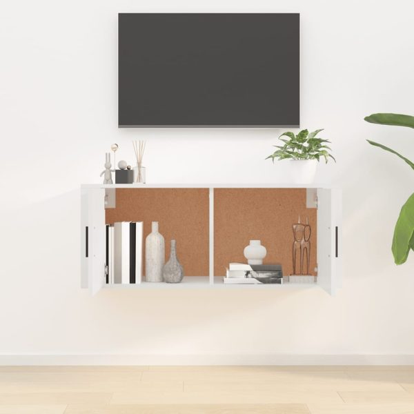 Móvel de TV de parede 100x34,5x40 cm branco brilhante - Image 3