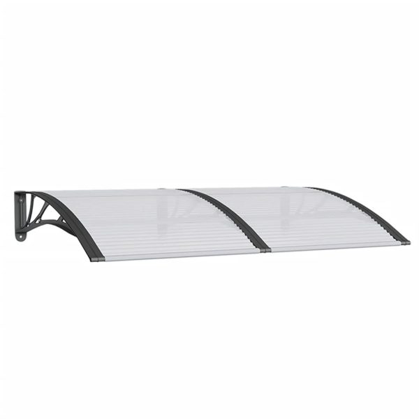Toldo de porta 150x100 cm policarbonato preto - Image 2