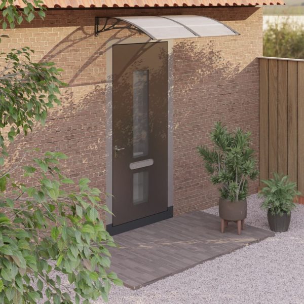 Toldo de porta 150x100 cm policarbonato preto