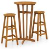 Conjunto de bar 3 pcs madeira de acácia maciça - Image 2