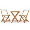 3 pcs conjunto bistrô dobrável c/ almofadões acácia maciça - Image 2