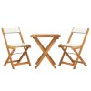 3 pcs conjunto bistrô dobrável c/ almofadões acácia maciça - Image 3