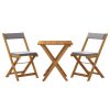 3 pcs conjunto bistrô dobrável c/ almofadões acácia maciça - Image 3
