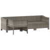 4 pcs conjunto lounge de jardim c/ almofadões vime PE cinzento - Image 3