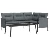 2 pcs conjunto lounge de jardim aço antracite - Image 3