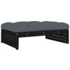 Apoio de pés para jardim 120x80 cm pinho maciço preto - Image 2