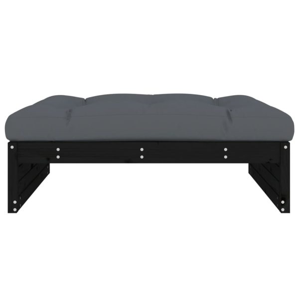 Apoio de pés para jardim 120x80 cm pinho maciço preto - Image 3