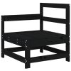 Sofás de canto para jardim 2 pcs madeira de pinho maciça preto - Image 3