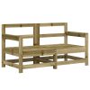 Sofás de canto para jardim 2 pcs madeira de pinho impregnada - Image 2